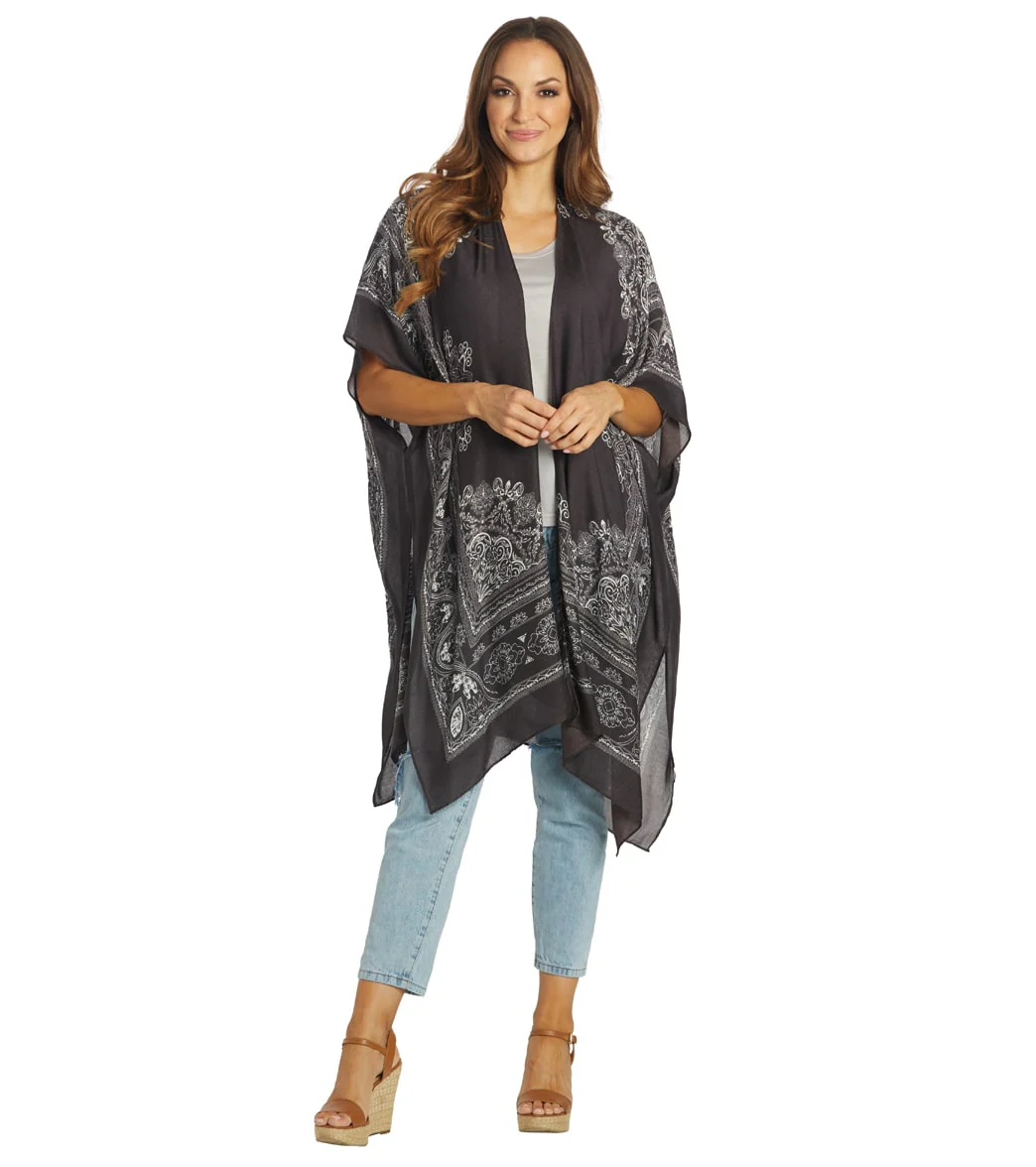 Yak & Yeti Boho Floral Medallion Kimono Wrap - Image 4