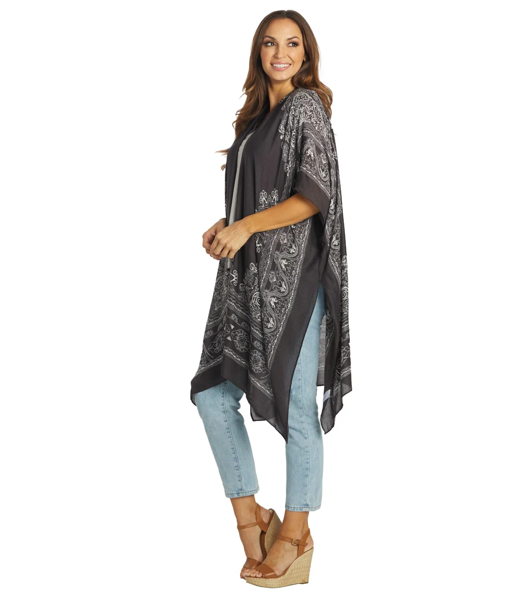 Yak & Yeti Boho Floral Medallion Kimono Wrap - Image 5