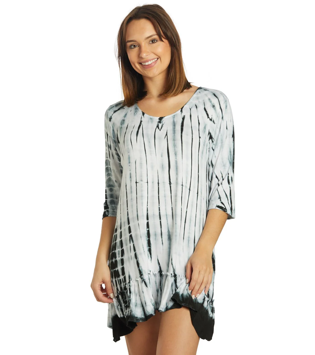 Yak & Yeti Boho Style Ruffled Tie Dye Tunic - Image 8