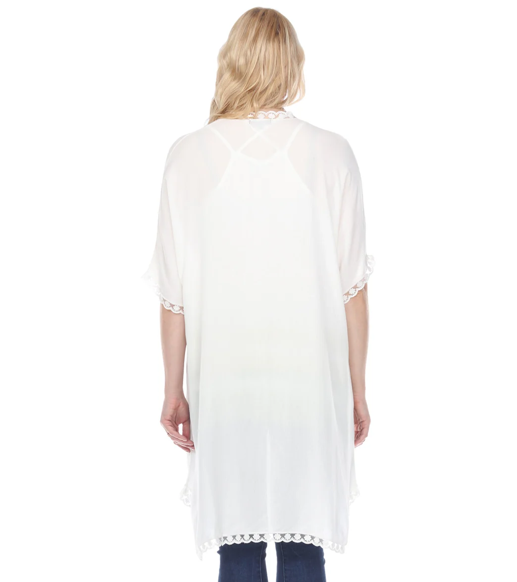 Yak & Yeti Cardigan Loose Fit Lace Trim - Image 3