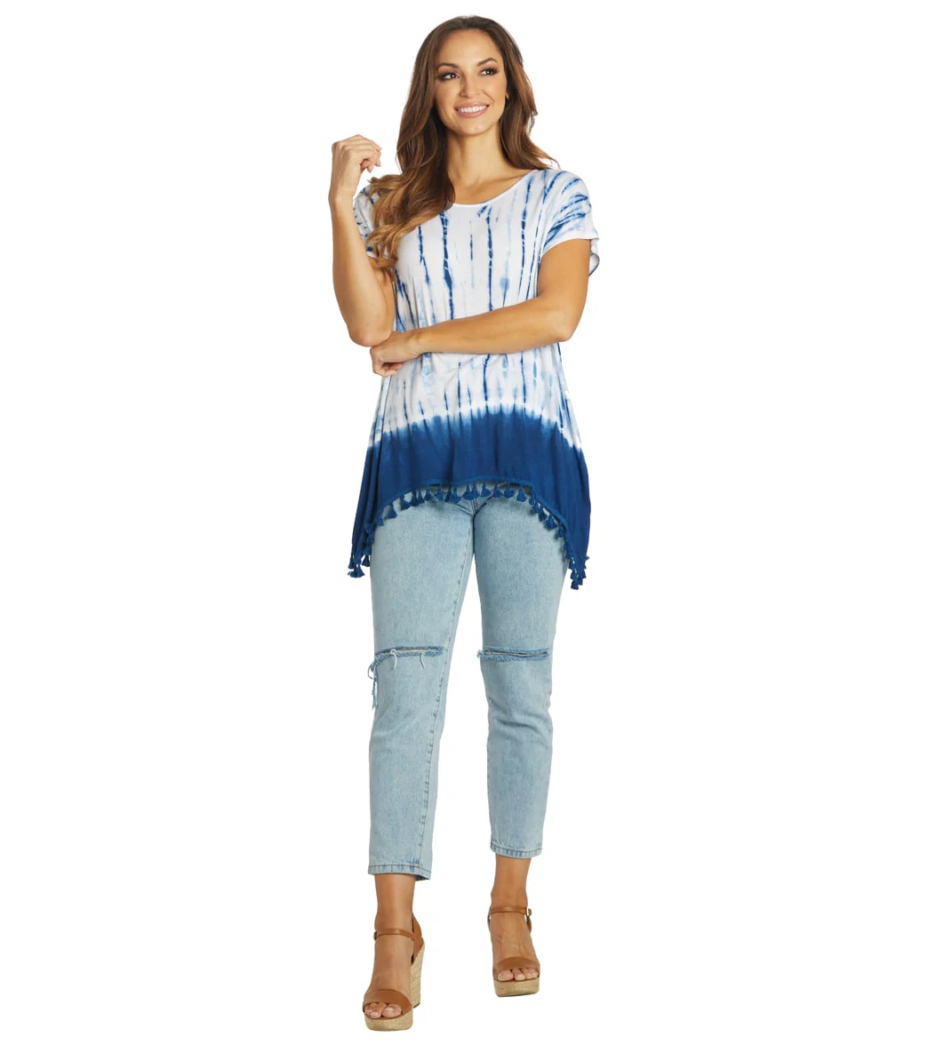 Yak & Yeti Gypsy Tie Dye Tassel Hem Tee - Image 11