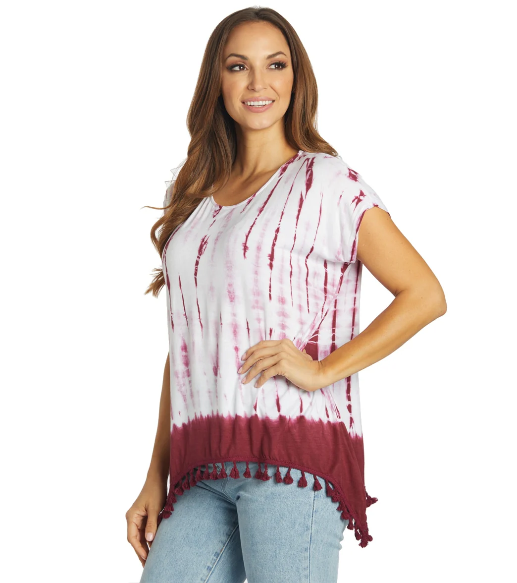 Yak & Yeti Gypsy Tie Dye Tassel Hem Tee - Image 5