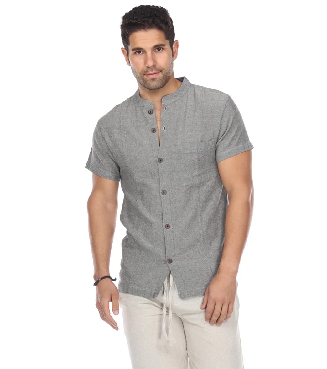 Yak & Yeti Men's Button Up Kurta Shirt Solid Color - Image 5