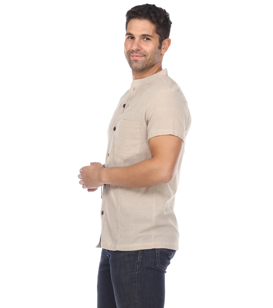 Yak & Yeti Men's Button Up Kurta Shirt Solid Color - Image 7