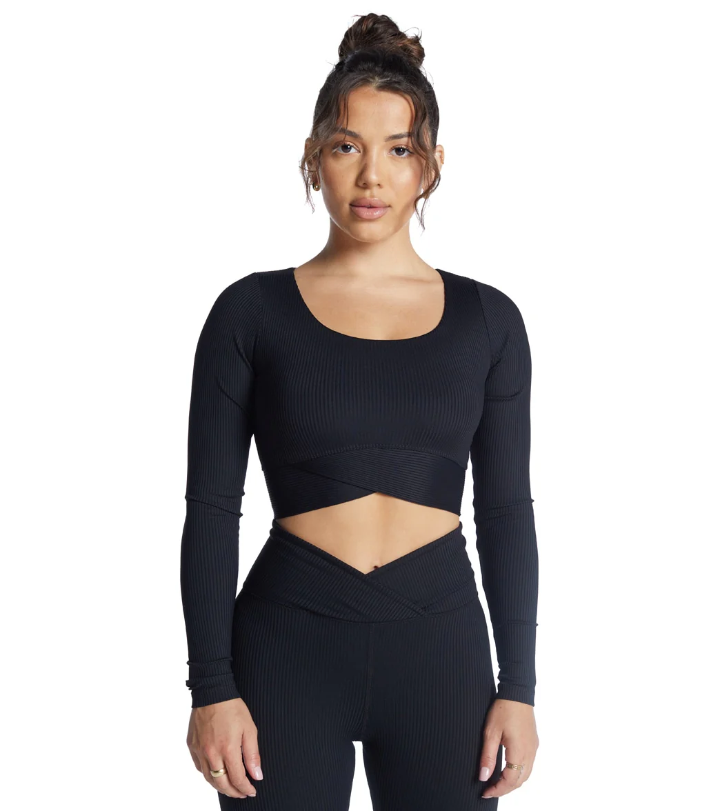 Year of Ours Ribbed V Crop Long Sleeve - Image 2