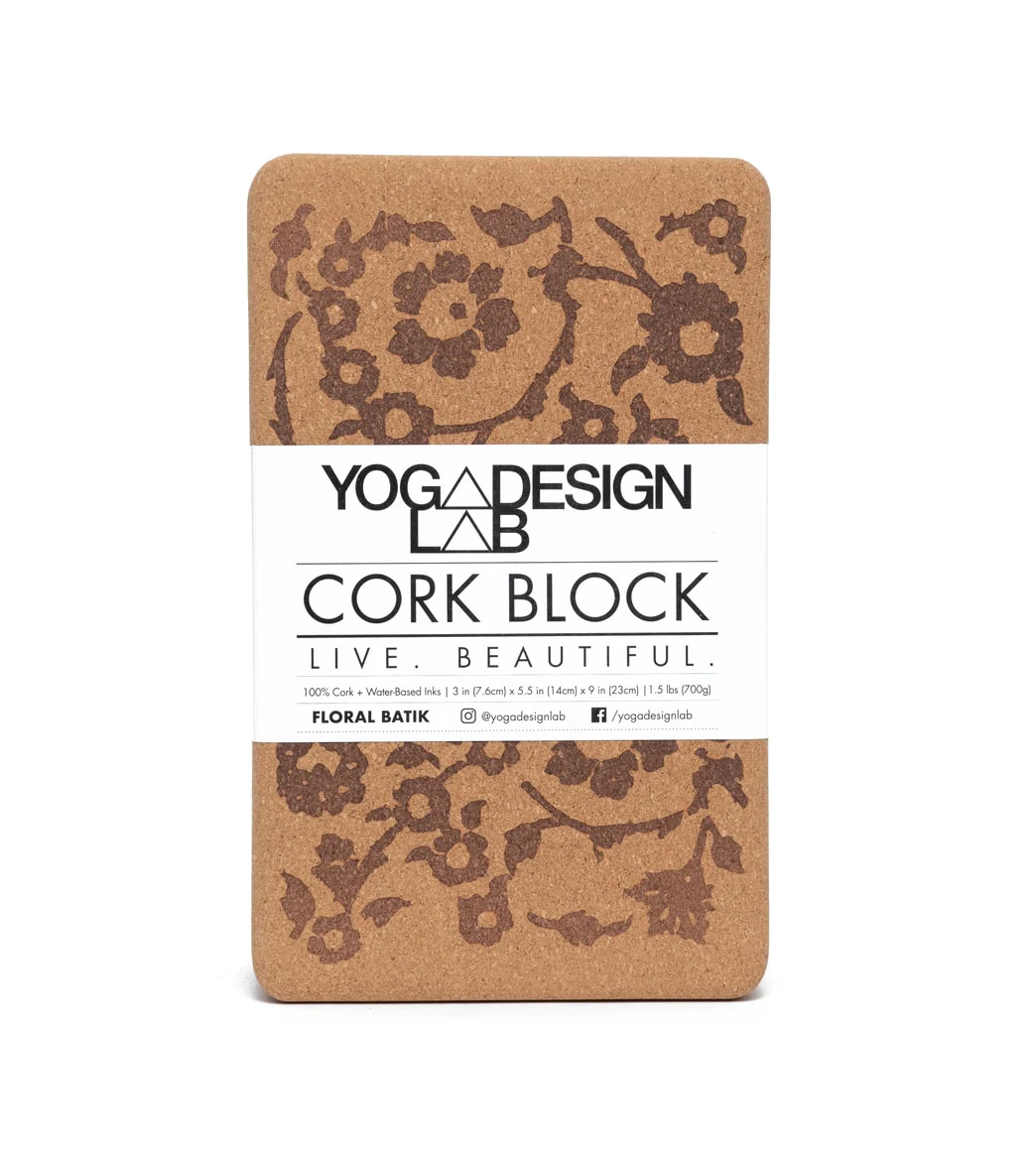 Yoga Design Lab Cork Yoga Block Floral Batik Tonal - Image 2