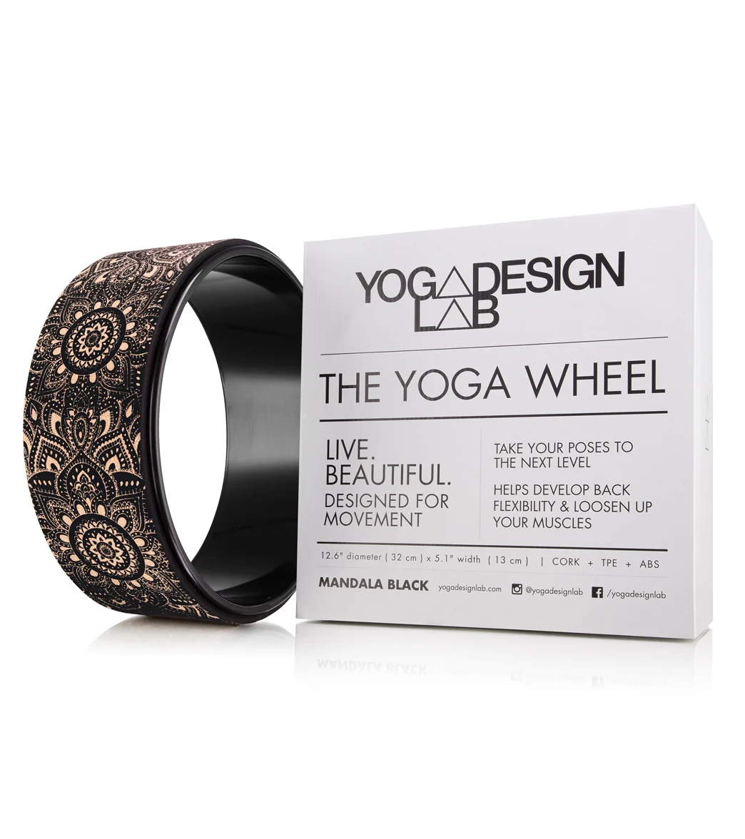 Yoga Design Lab Yoga Wheel Cork Mandala Black - Image 4