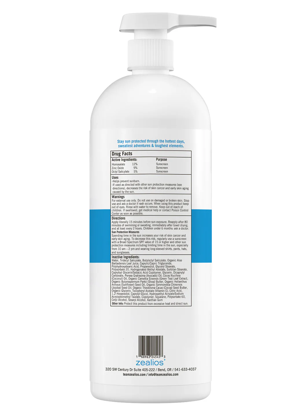 Zealios Skin Care Sport Performance Hybrid SPF 50 Sunscreen, 32 oz - Image 2
