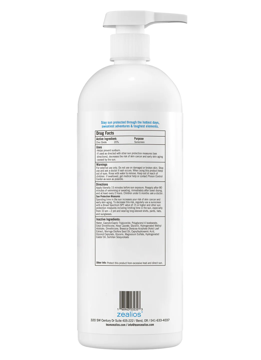 Zealios Skin Care Sport Performance Mineral with Reef Safe SPF 30 Sunscreen, 32 oz - Image 2