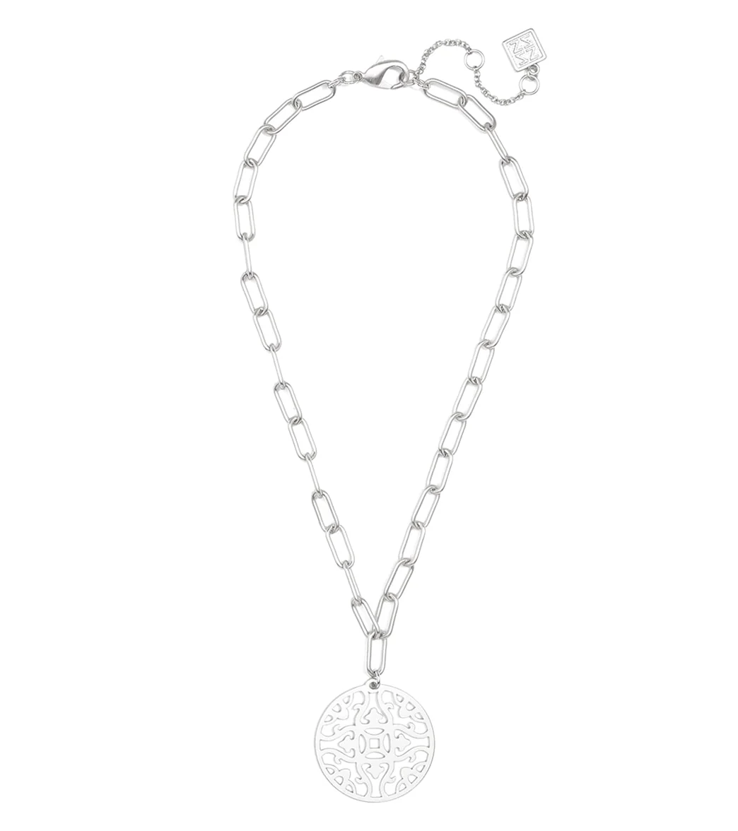 Zenzii Emblem Pendant And Chain Collar Necklace - Image 4