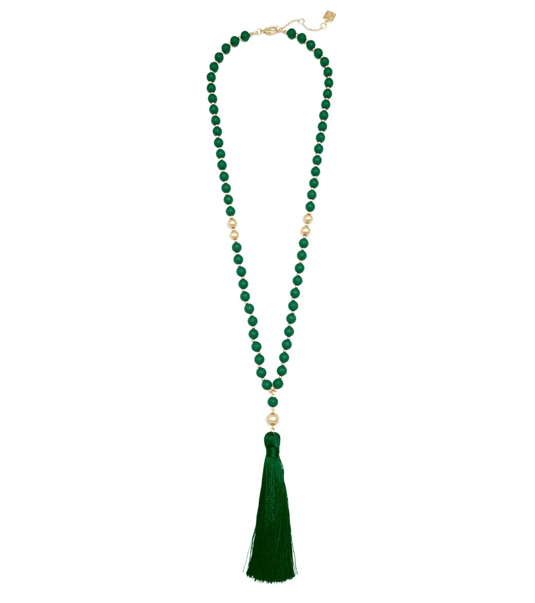Zenzii Matte Beaded Necklace With Tassel